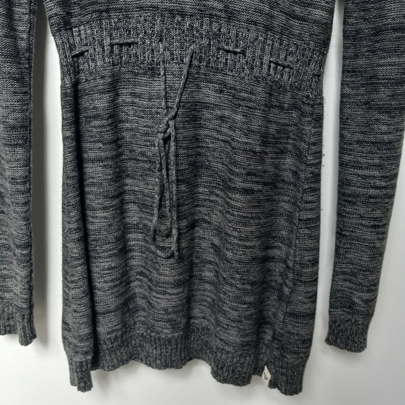 Roxy Hooded Drawstring Waist Tunic V-Neck Sweater Sz S - Picture 3 of 7